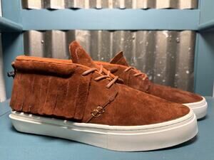 Clear Weather One-O-One Brown Suede Fringe Moccasin Chukka Sneaker Men US 11